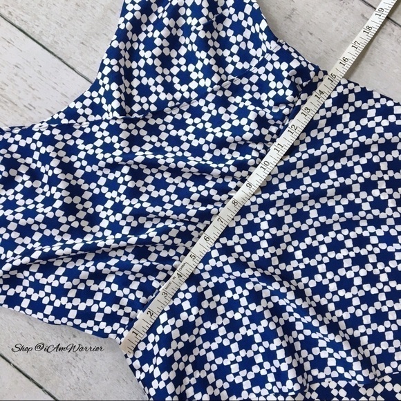 Banana Republic NWT tie shoulder blue geo print dress *shop@iamwarrior - Picture 8 of 10